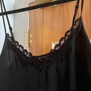 Elegant Black Lace Trim Slip